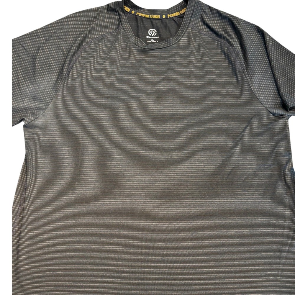 Champion C9 Power Core Mens XL Black Striped‎ Performance T-Shirt 041-02-7117 - Picture 2 of 8